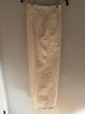 20- Good American Parachute Pants Cloud White NWT Cargo Wide Leg Drawstring Sm